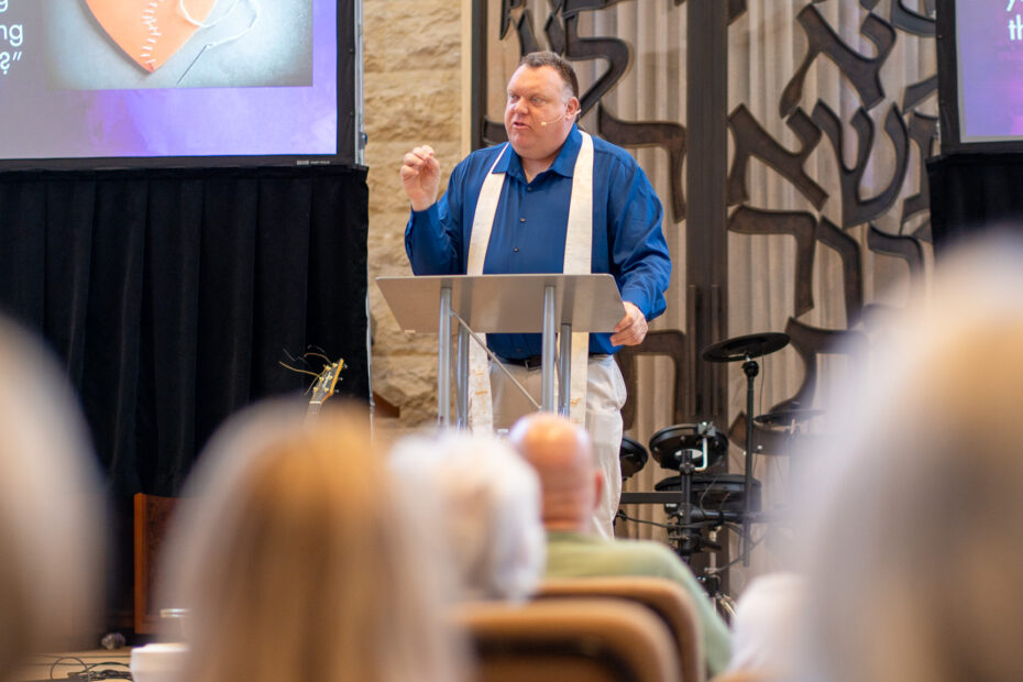 Pastor Mike Zdorow delivers a weekly Sunday message at The Gathering Place church in Palm Beach Gardens