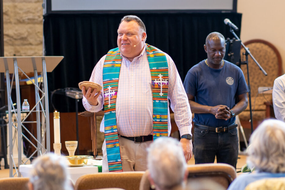 Mike Zdorowdelivers a message at The Gathering Place Church in Palm Beach Gardens