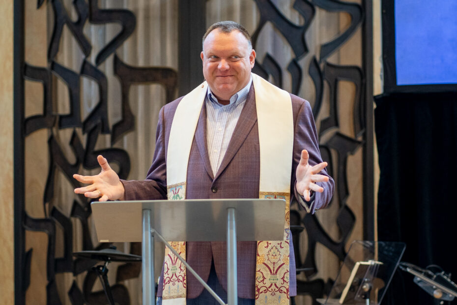 Mike Zdorowdelivers a message at The Gathering Place Church in Palm Beach Gardens