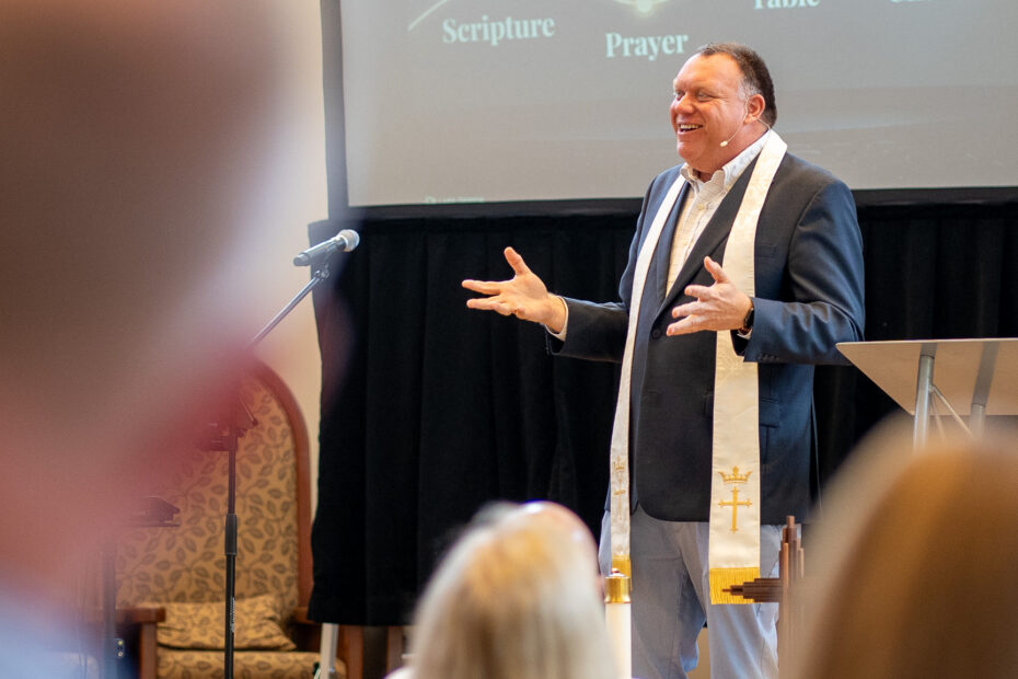 Mike Zdorowdelivers a message at The Gathering Place Church in Palm Beach Gardens