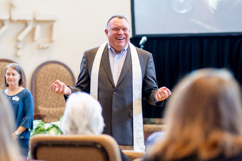 Mike Zdorowdelivers a message at The Gathering Place Church in Palm Beach Gardens