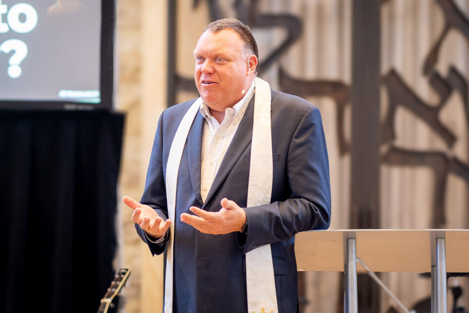 Mike Zdorowdelivers a message at The Gathering Place Church in Palm Beach Gardens