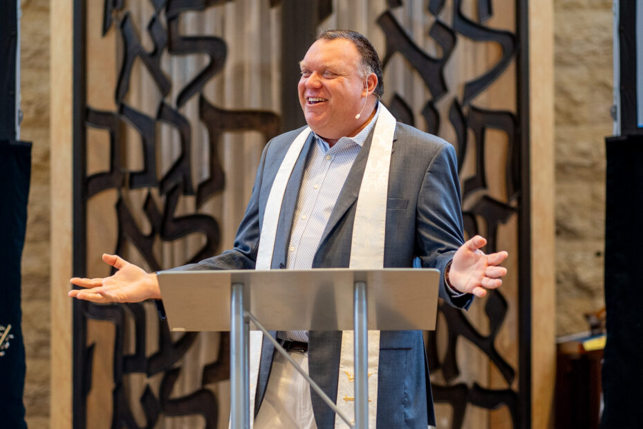 Mike Zdorowdelivers a message at The Gathering Place Church in Palm Beach Gardens