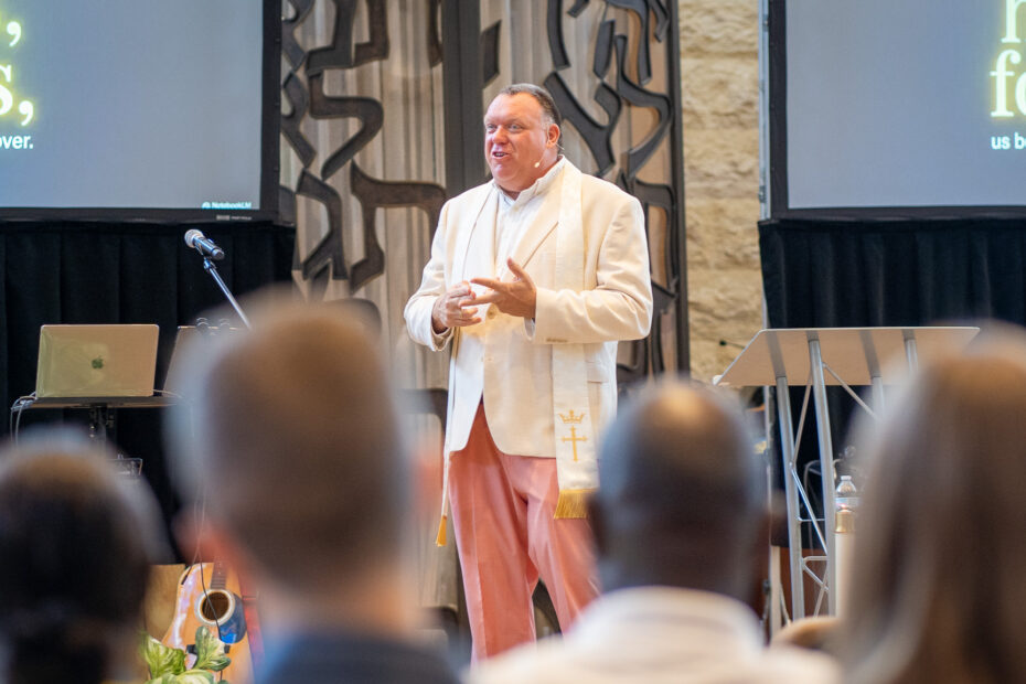 Mike Zdorowdelivers a message at The Gathering Place Church in Palm Beach Gardens
