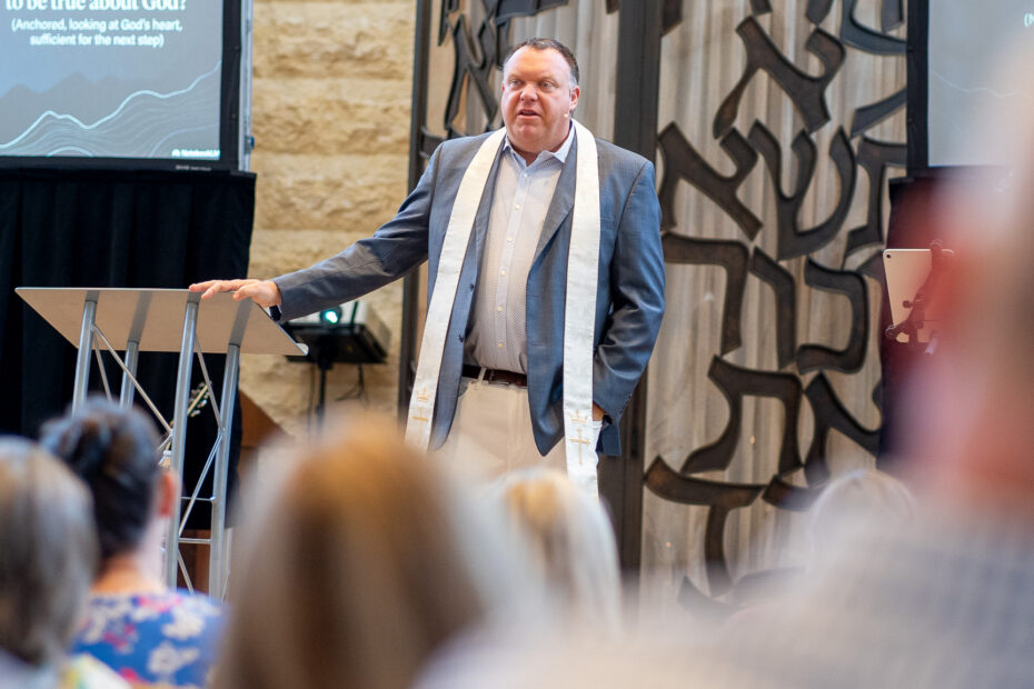 delivers a message at The Gathering Place Church in Palm Beach Gardens