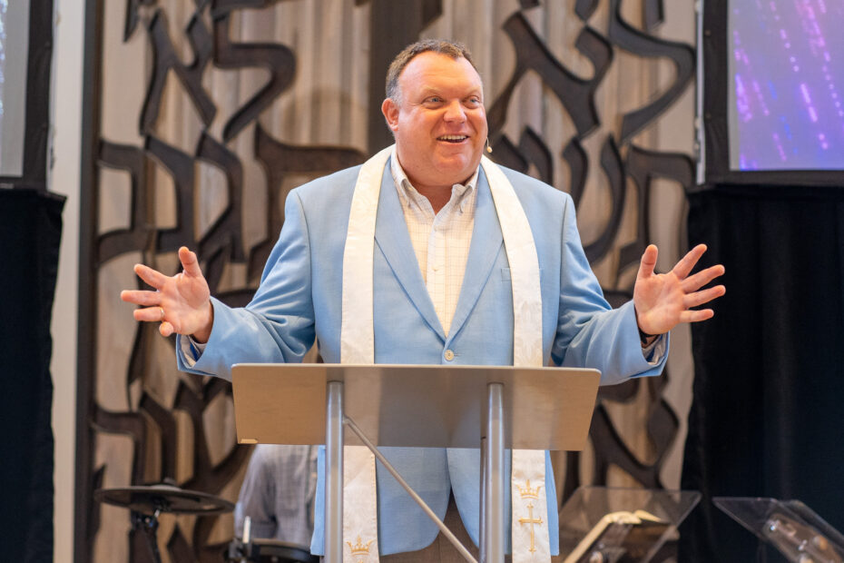 Mike Zdorowdelivers a message at The Gathering Place Church in Palm Beach Gardens